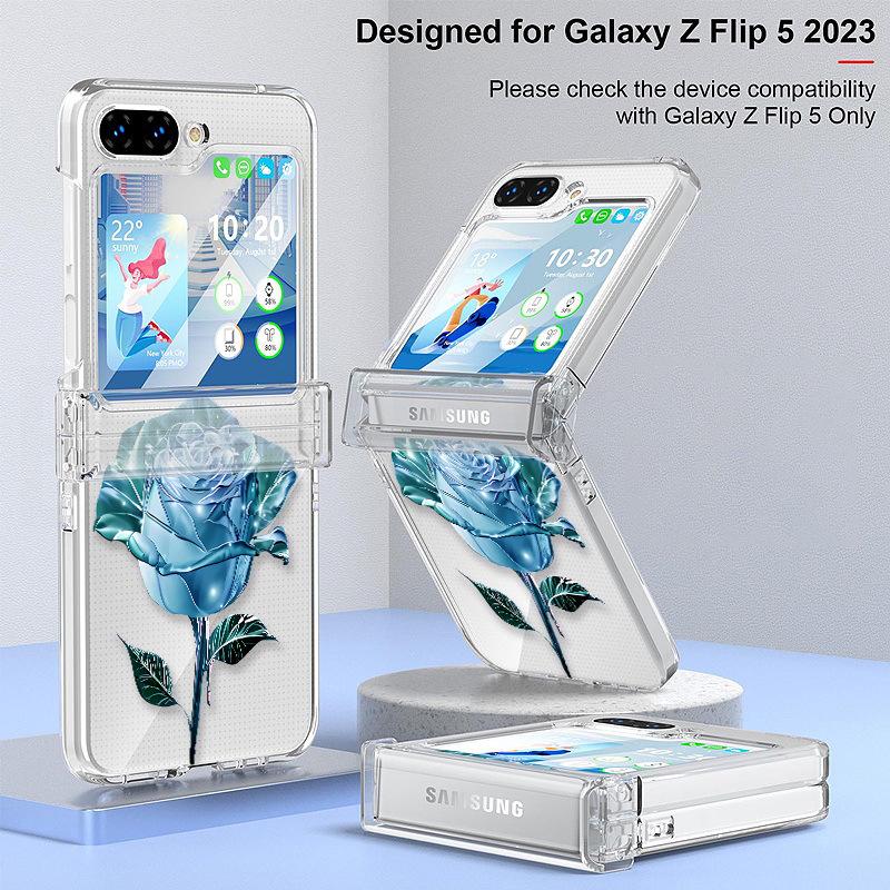 Samsung Z Flip 6 Кристально-розовый Прозрачный Складной Ударопрочный Чехол