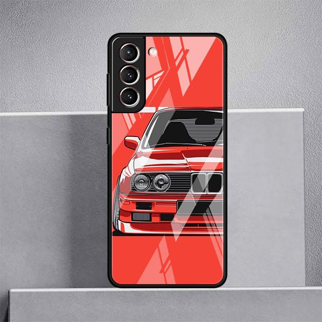 Японский стеклянный чехол со спортивными автомобилями JDM для Samsung Galaxy S22 S20 FE S21 Plus, чехол для телефона S10 5G S9 Note 20 Ultra 10 Lite Shell