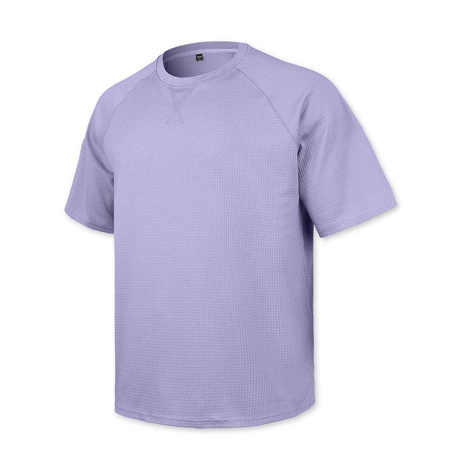 Men Casual T Shirt Waffle Knit Loose Fit T Shirts for Man Solid Color Short Sleeve Tee Oversized Fit Textured Fabric Crew Neck