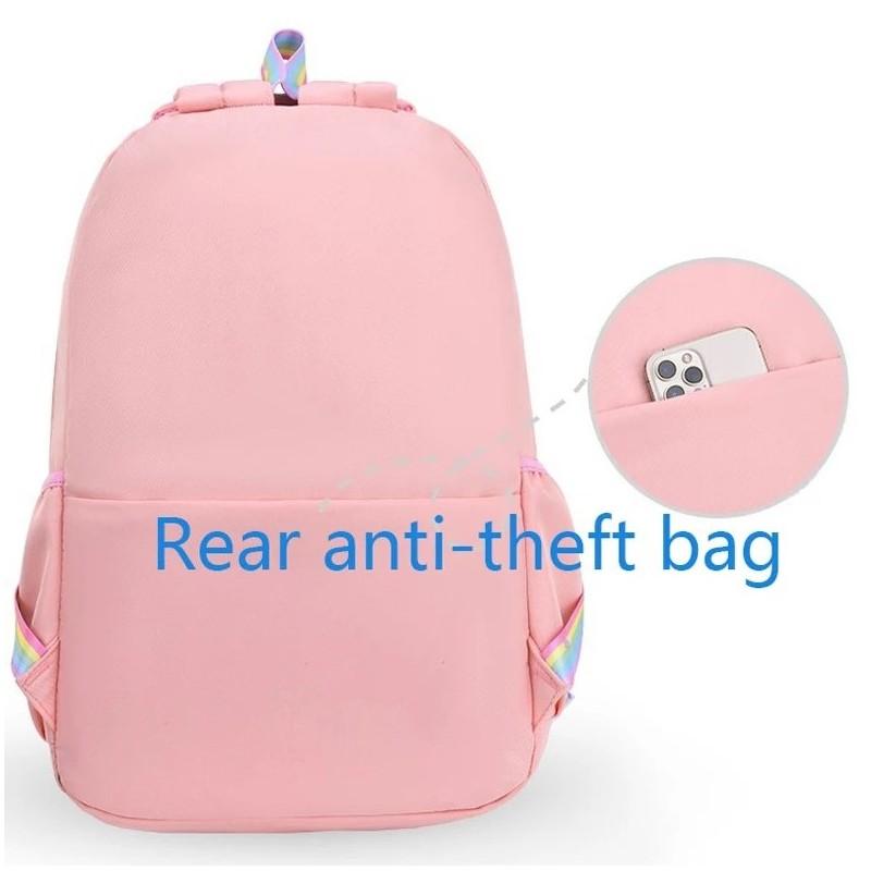 Rainbow School Backpack for Girls Reflective Rainbow Youth Lightweight
