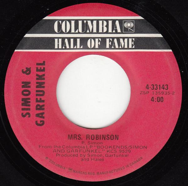 7-дюймовая пластинка SIMON GARFUNKEL Mrs. Робинсон Старые друзья Буке 433143 Колумбия Канада Рок Б/у