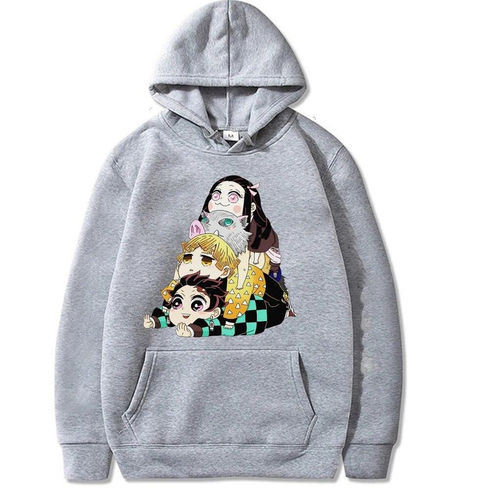 Anime Demon Slayer Hoodies Sweatshirt Kimsetsu No Yaiba Pullover Tracksuit Women Sweatshirt Unisex Hoodie Kids Unisexs Clothes Coat