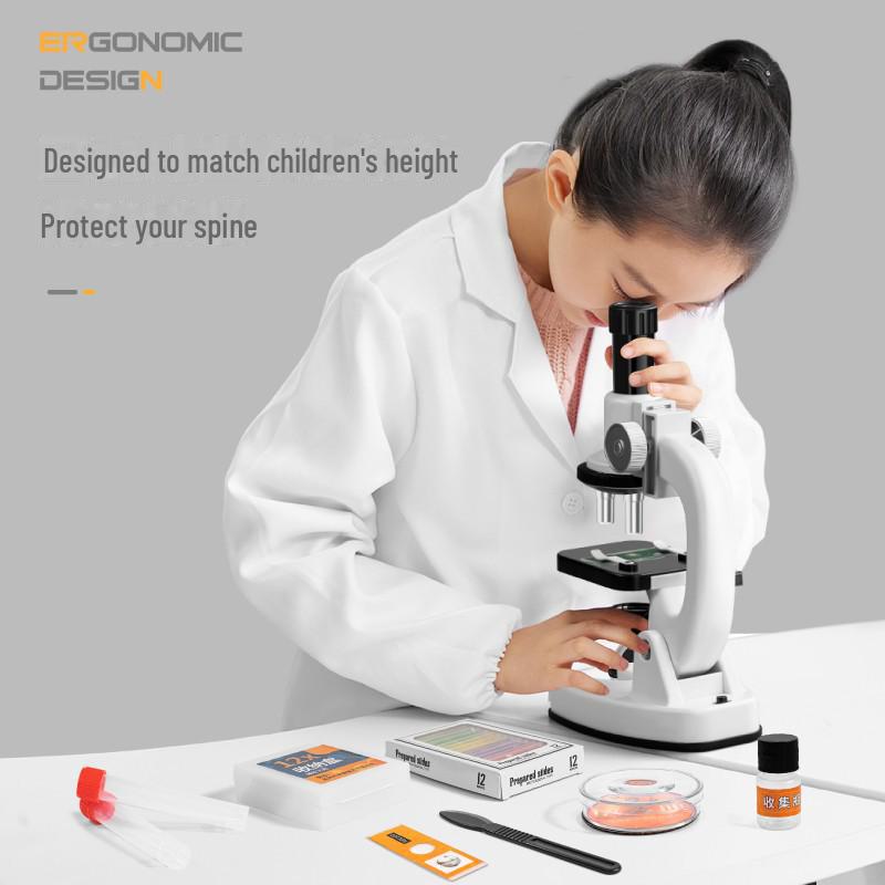 Children's 1200X HD Microscope Set for Science Experiments - Ideal Gift for Primary & Secondary Students