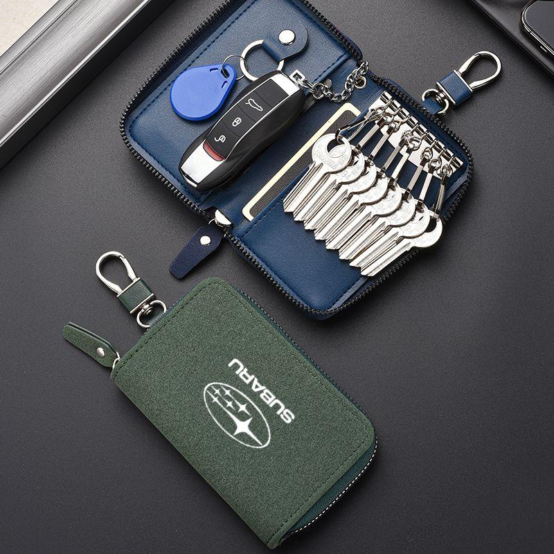 Car Key Bag Key Ring Keychain Cover Leather Car Key Case Protector Wallet For Subaru STI Forester Legacy Outback WRX Crosstrek Z17