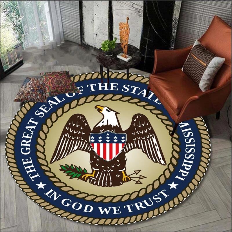 American Eagle Round Carpets In The Bedroom Children Room Rugs for Living Room Chair Mat Floor Mats Area Rug Anti-slip Door Mat