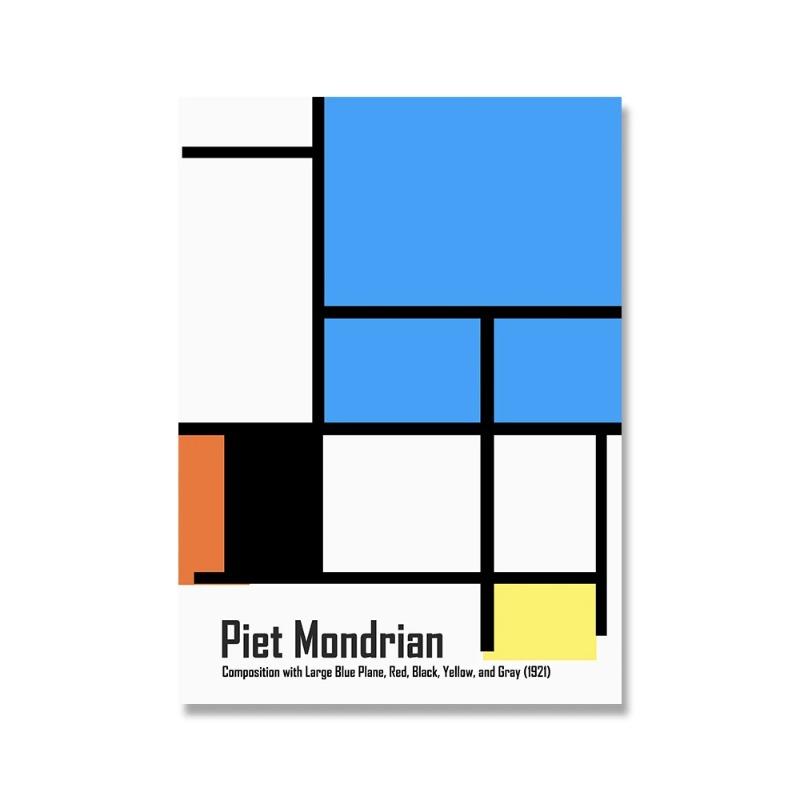 Скандинавский Абстрактный Пит Мондриан Геометрическое Настенное Искусство Холст Постеры Живопись и Принты Настенные Картины для Гостиной Современный Декор