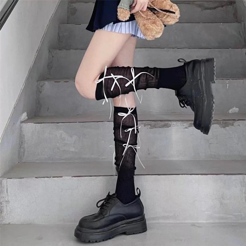 Чистые и элегантные белые женские гольфы с бантами, балетный стиль, гофрированные носки, женский весенне-летний легкий школьный стиль