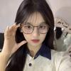 Hd Eye Protection No Degree Anti-Blue Light Plain Glasses Women's High Quality Metal Large Frame Slimming Myopia Glasses Frame