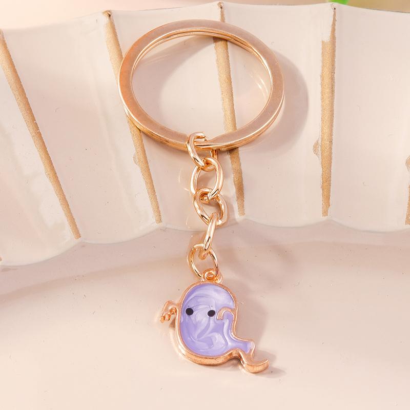 Cute Enamel Ghost Keychain Halloween Witch Pumpkin Bat Keyring Pendants for Car Key Holder Handbag Decor Jewelry  Accessories