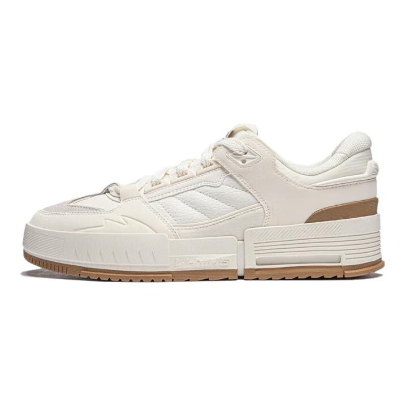 Кроссовки для скейтборда Li Ning с внутренней амортизацией, износостойкие, низкие, мужские, цвет слоновой кости AGCU105-2