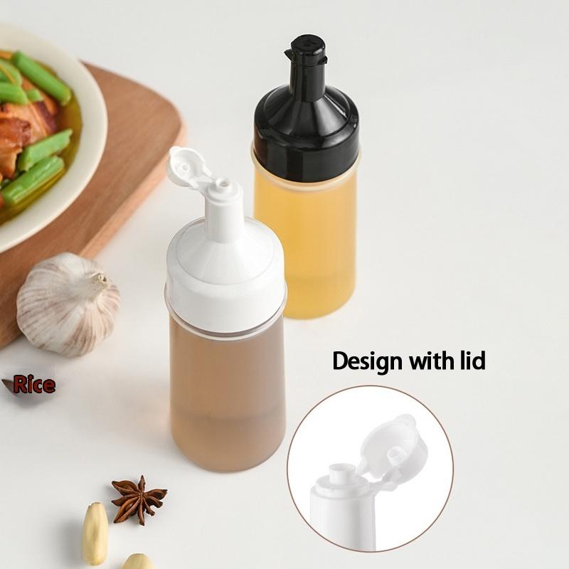 Condiment Squeeze Bottle 250ml Leakproof Empty Bottles Set for Kitchen BBQ Dressing and Food Prep Storage