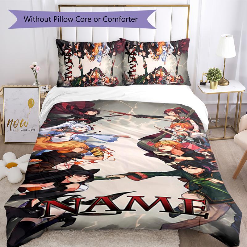 3pcs Custom Name RWBY Volume Bedding Set Duvet Cover Closure Includes 1 Duvet Cover & 2 Pillowcases for All Seasons Bedroom Decor