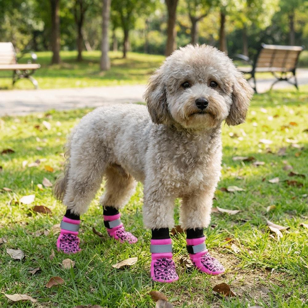 Reflective Anti-Slip Dog Socks Adjustable Dog Paw Protectors Dog Shoes Socks Anti-Scratch