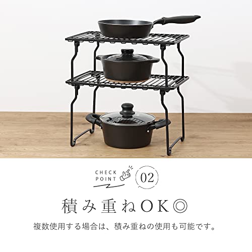 Pearl Metal BLKP Складная полка, Лимитированная серия, Черный, Маленькая, Кухонное хранение, BLKP Черный, AZ-5049