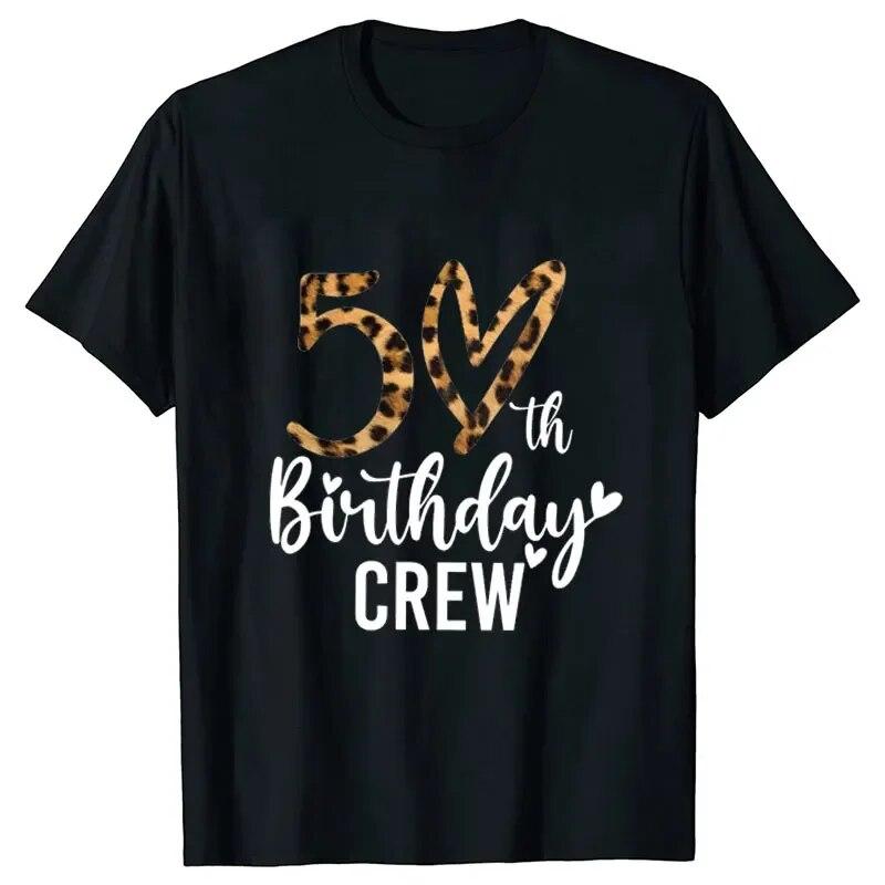 Женские футболки на 50-й день рождения, футболка Birthday Squad Crew, глава Hello 50, великолепные топы с леопардовым принтом, летняя футболка Harajuku
