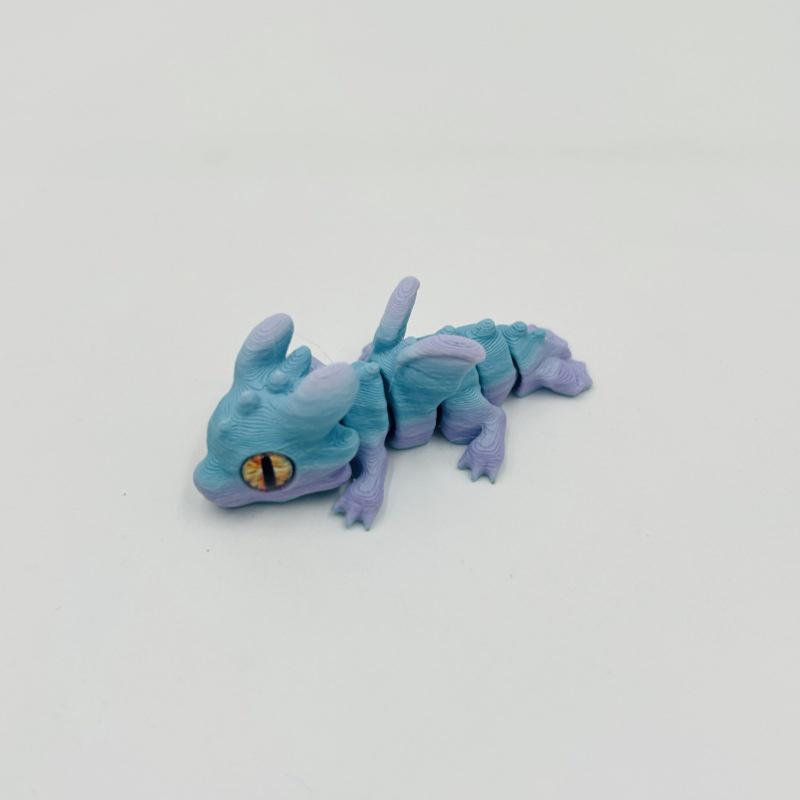 3D Printed Articulated Mini Flying Dragon Toy Multi-Joint Movable Fidget Toy for Teens Adults Stress Relief Desk Decor