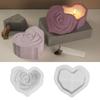 New Heart Shaped Rose Candle Mold With Lid DIY Storage Box Silicone Mold 3D Carving Rose Cement Mold Epoxy Resin Gypsum Mold