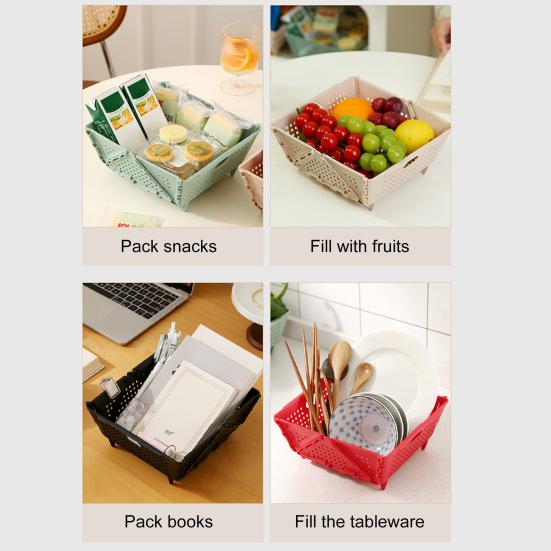 Складная многофункциональная корзина для хранения с сеткой, пищевая, без бисфенола А, самоотливная, штабелируемая корзина для фруктов и овощей