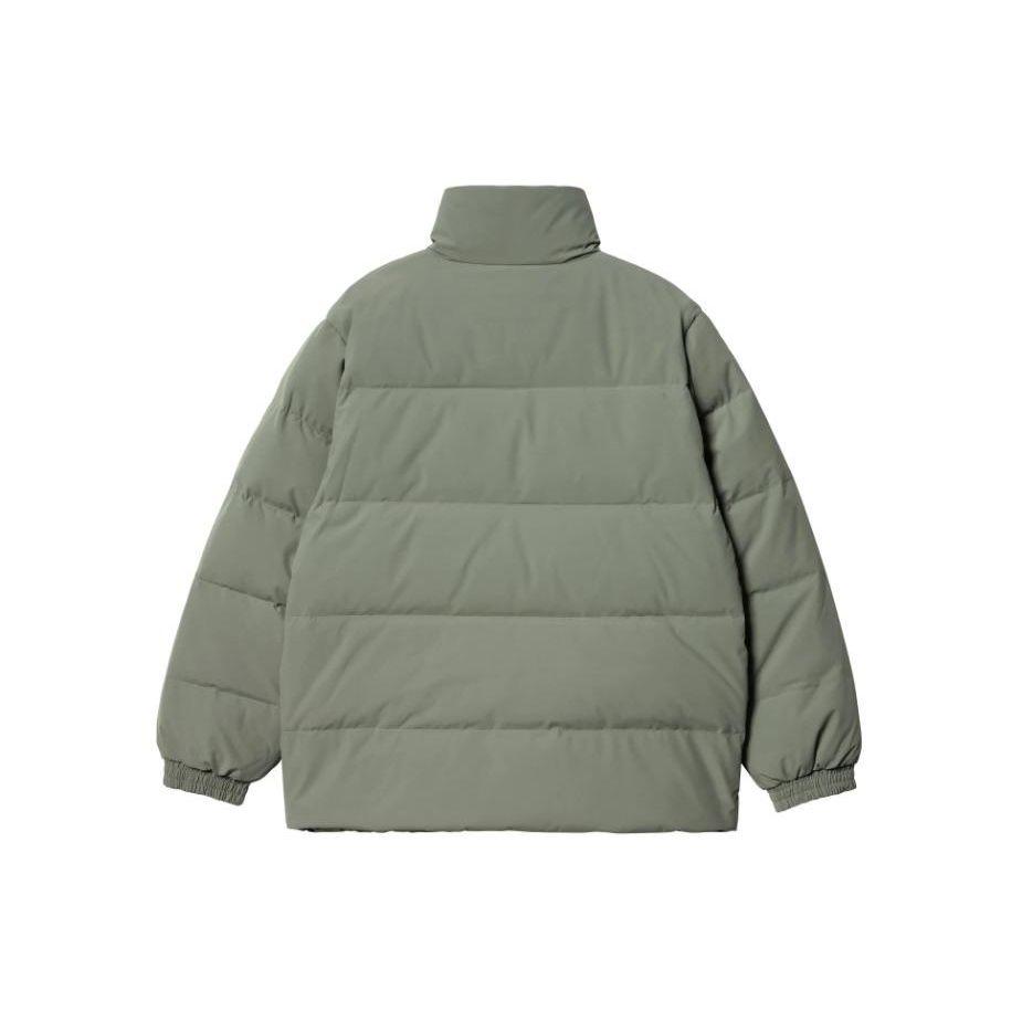 Carhartt WIP Однотонная хлопковая куртка на молнии с воротником-стойкой и спущенным плечом Мужские куртки Зеленая I029450-0FY