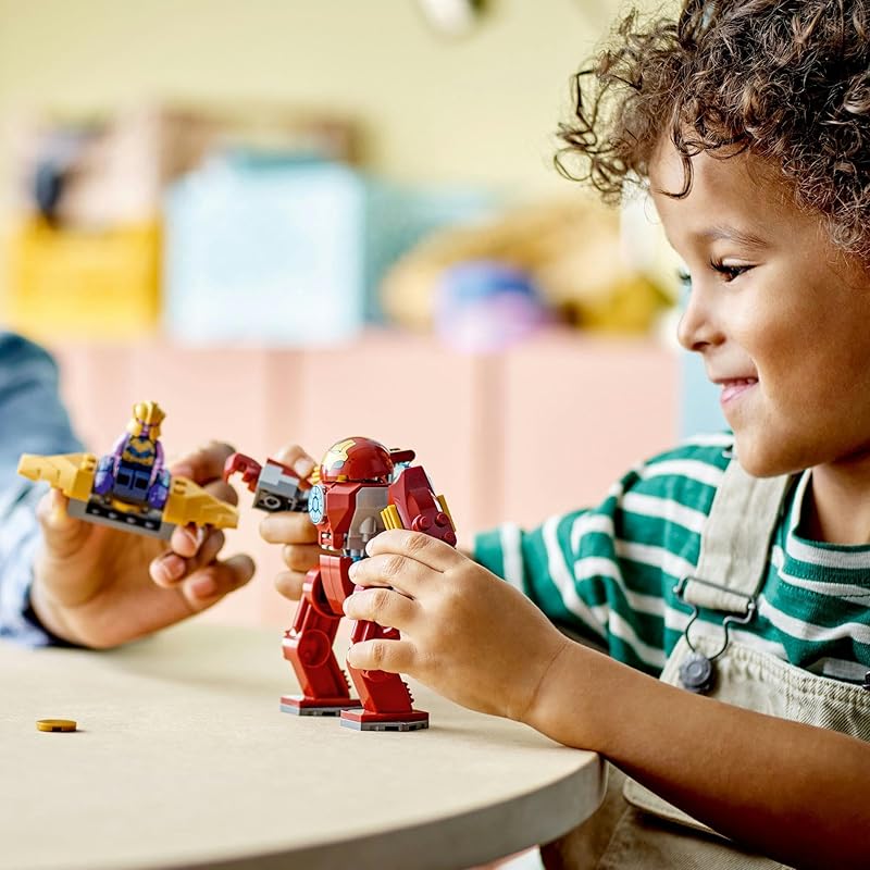 Lego супергерои железный человек халкбастер и танос игрушки противостояние игрушка подарок блок мальчик девочка ребенок 4 года 5 лет 6 лет 7 лет