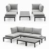 Outdoor Dining Sets Fortia 4 Pc Outdoor Furniture Setting Seater Lounge Chairs And Side Tables Outdoors Garden Patio