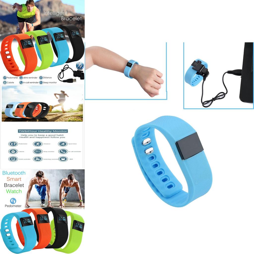 Lowcost Smart Health Bracelet With Step Calorie And Time Tracking For Fitness Enthusiasts
