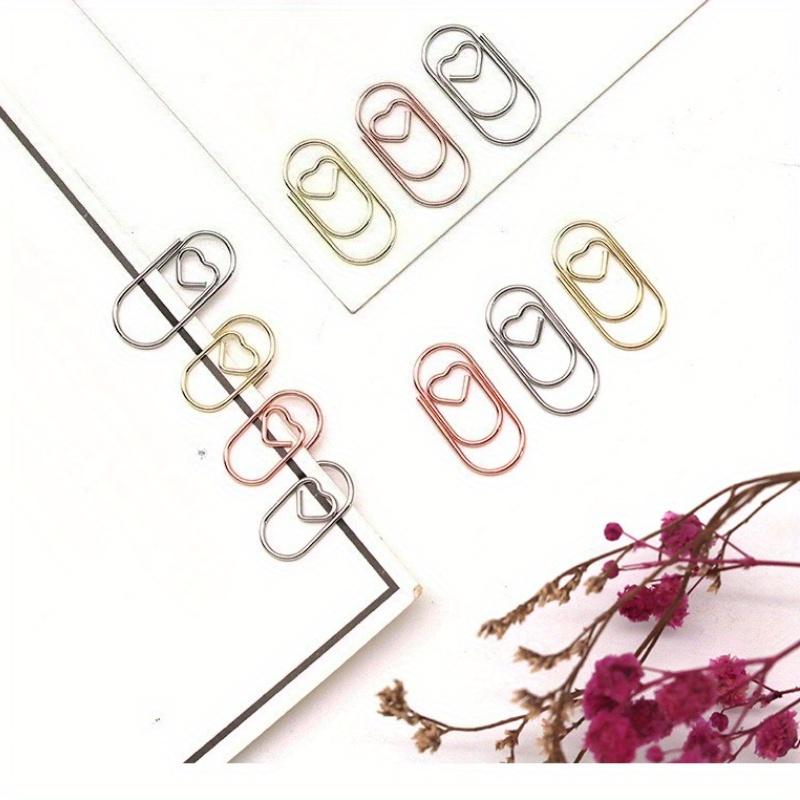 100 шт. Мини скрепки в форме сердечка Милые декоративные скрепки Офис Школа Дом Организация документов Зажимы для бумаги