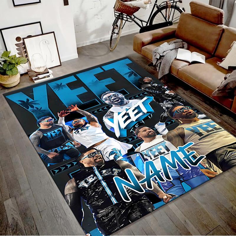 Custom JEY USO YEET Mat Personalized Name, Polyester Washable Indoor Entryway Rug, Gift for Christmas, Easter, Thanksgiving Day