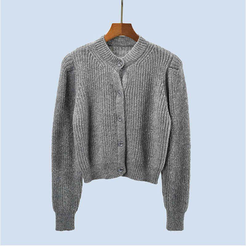 Autumn and Winter New Round Neck Long Sleeves Knitting Cardigan Outwear K-style Female Loose Sweater Easiest for Match Tops Female Fashion