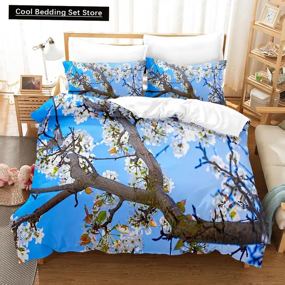 Комплект пододеяльников Natural Landscape Blue Sky Lawn Flower Double Queen King Size 2/3 шт. Полиэстеровое одеяло для детей, подростков и взрослых