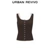 UR2026 Women's Casual Faux Two-Piece Textured Vest T-shirt