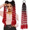 Horsetail Wig Gradual Color Lantern Bubble Fried Dough Twists Braid Horsetail Female Synthetic Wig Suitable for Party
