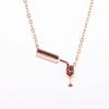 Wedding Gift For Women Zinc Zinc Alloy Red Wine Wineglass Glass Bottle Pendant Jewelry Necklace Choker