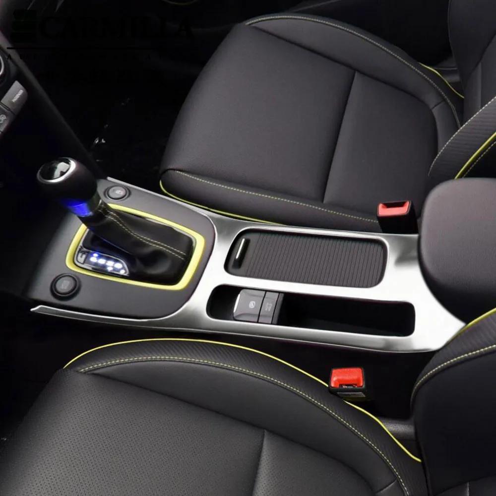 Car Water Cup Holder Panel Cover for Hyundai Kona Kauai 2017 - 2022 LHD Center Console Trim Stainless Steel Sticker Accessories