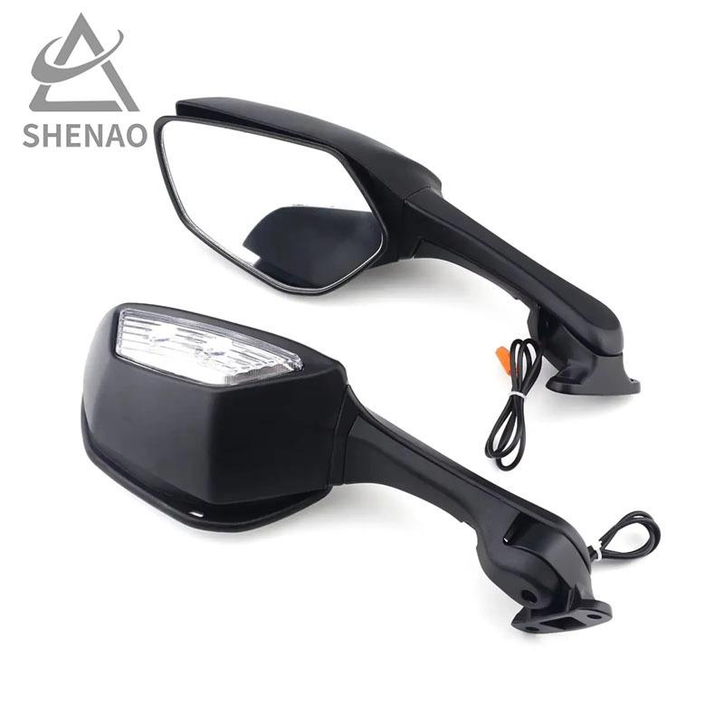 Motorcycle LED Rearview MIrror with LED Turn Signal Light Side Mirrors For Ninja ZX 10R ZX-10R 2011-2015 2016-2020 H2 2014-2015