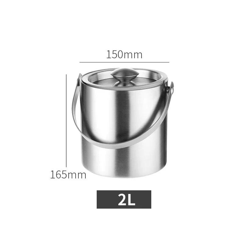 Double Walled Cooler Bucket Stainless Steel Ice Bucket With Comfortable Carry Handle Beverage Tub Wine/Drinking/Beer Cooler