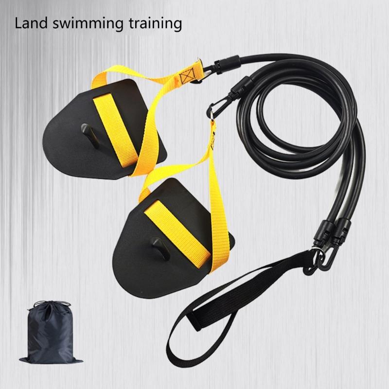 Swimming Resistance Bands with Hand Paddles, Stretch Cord, Fitness Bands for Swimming Training, Arm Strength Exercise