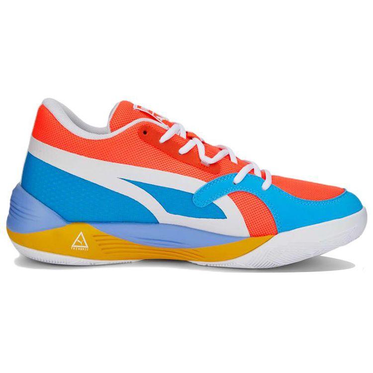 Puma Trc Blaze Court Поп-арт Мужские кроссовки для баскетбола средней высоты Красный Синий Желтый 377397-01