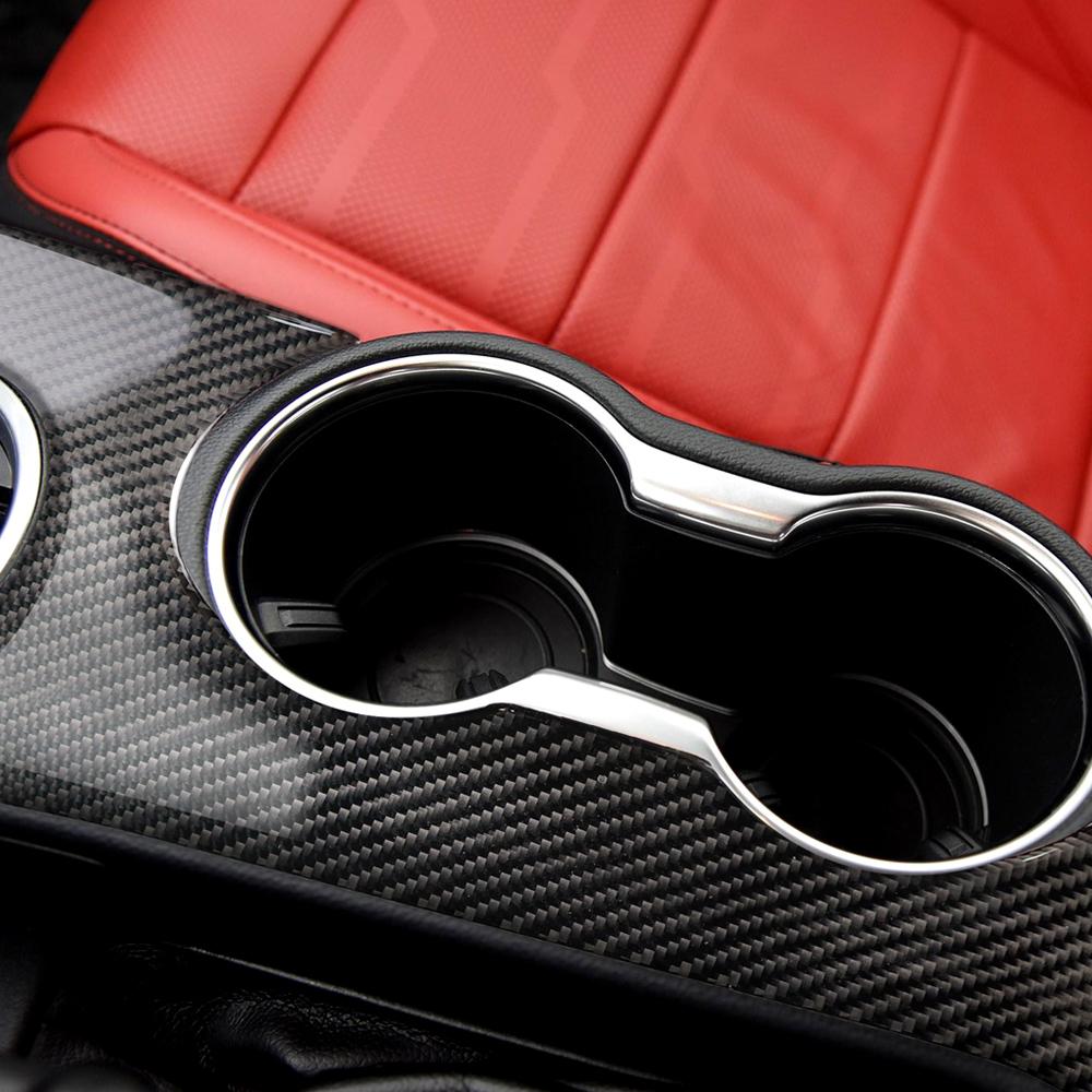 Fit For Ford Mustang 2015-2017 Carbon Fiber Interior Gear Shift Panel Cover Trim