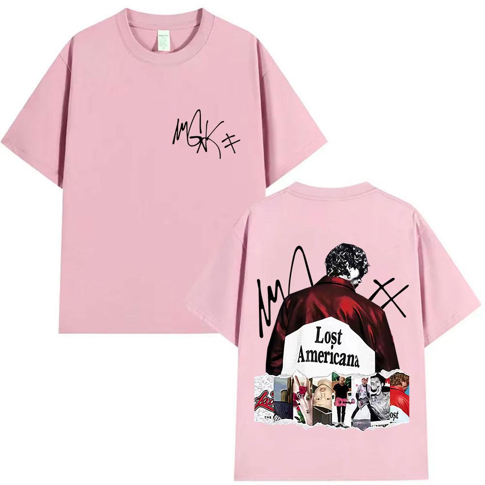 Rapper MGK Lost Americana Tour Album Merch T Shirts Unisex Women Hip Hop Pop Music YK Tshirts Summer ONeck Short Sleeve T Shirt