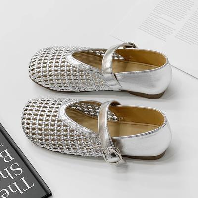Туфли Мэри Джейн женские новая мода полые сетчатые туфли плоская подошва одно слово с туфлями рыбака туфли с отверстиями женские