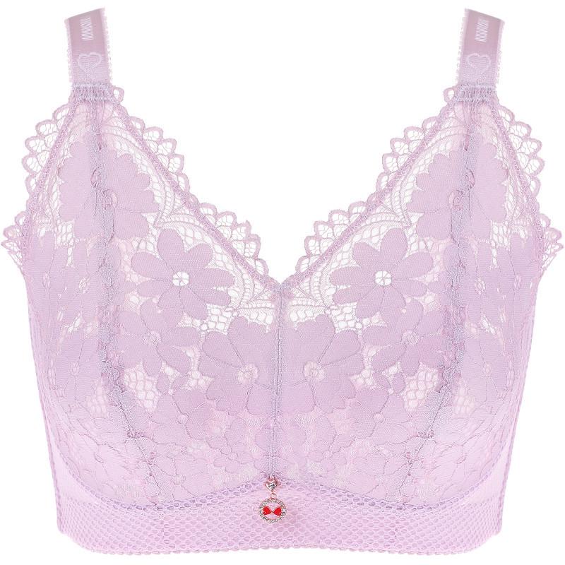 Кружевная спинка Красивая большая грудь Показывает маленькую тонкую Бесшовная нижнее белье Ультратонкий Пуш-ап Предотвращает провисание Большой размер Бюстгальтер
