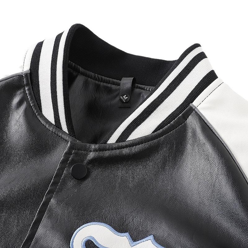 Осенняя новая куртка кожаная куртка модный тренд универсальная одежда для локомотива студенческая одежда верхняя часть пальто с цветовым сочетанием