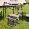 Foldable Backpack Stool Fishing Seat Compact Footrest Ottoman Portable Camping Chair for Adults
