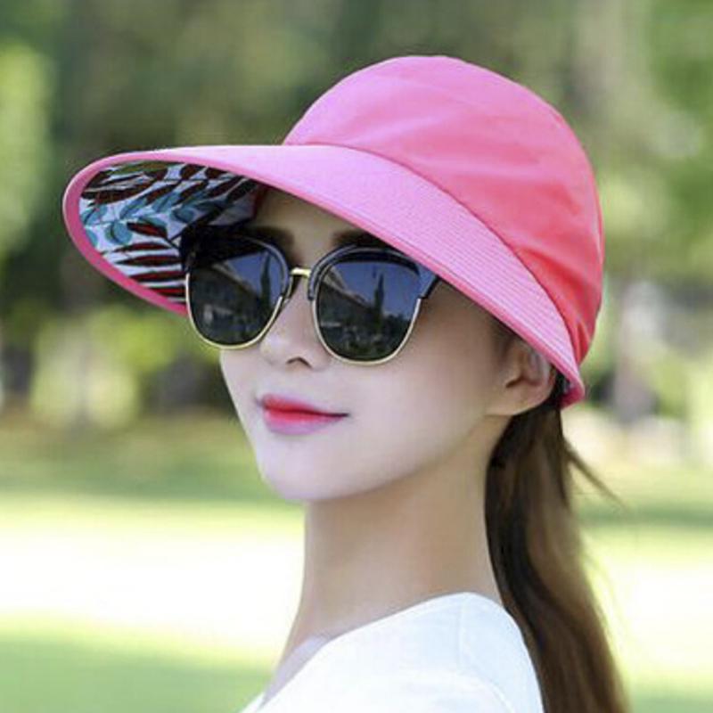 Women'S Anti-Uv Wide Brim Summer Beach Sun Outdoor Hiking Folding Hat