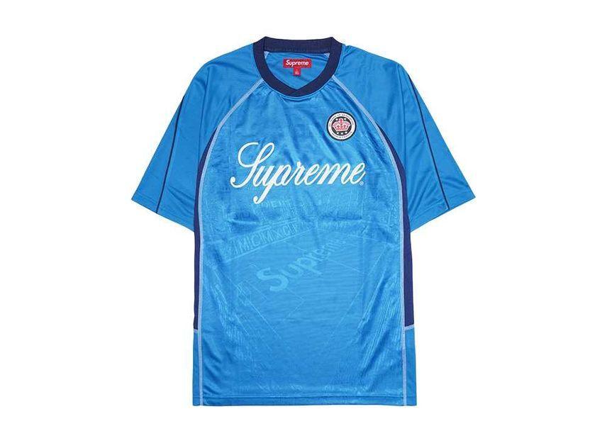 Supreme Жаккардовая футбольная майка синяя