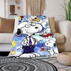 This adorable 3D Snoopy cartoon flannel blanket is comfortable and soft, perfect for use in bedrooms, beds, sofas, picnics, and