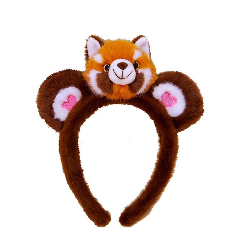 Red Panda Soft Plush Headband With Decorative Hair Accessory For Playroom
