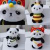 Creative Cartoon Panda Plush Keychain Cute Backpack Tag Soft Toy Panda Bag Ornament