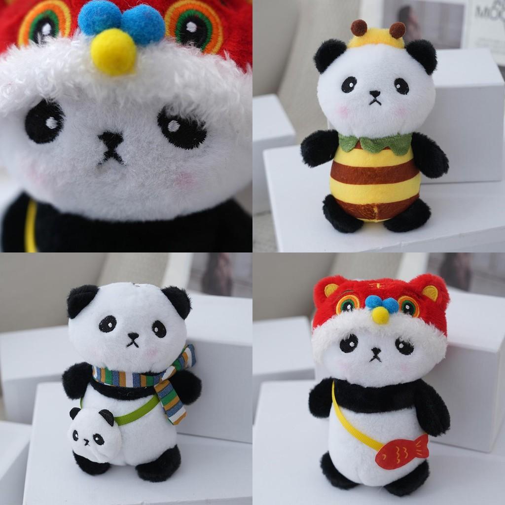 Creative Cartoon Panda Plush Keychain Cute Backpack Tag Soft Toy Panda Bag Ornament